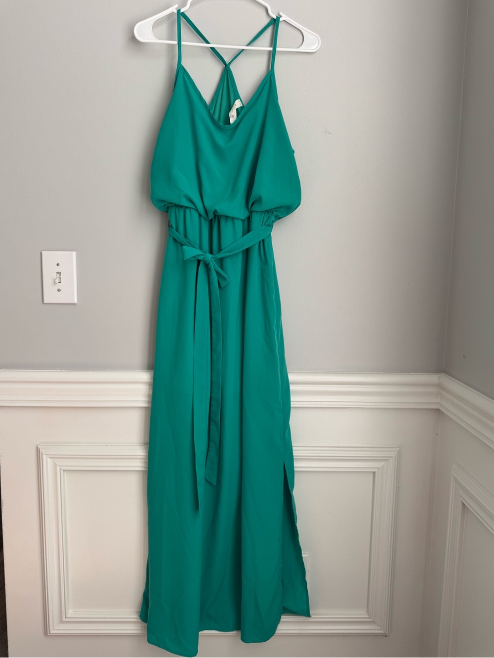 Pink Owl- Teal Sleeveless Maxi Dress
